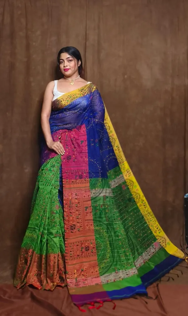 Prenda_Multicolor_Trendy_Cotton_Silk_Madhubani_Print_Saree