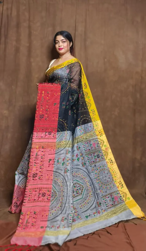 Prenda_Multicolor_Trendy_Cotton_Silk_Madhubani_Print_Saree