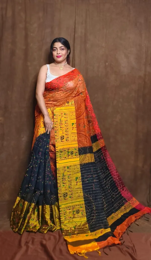 Prenda_Multicolor_Trendy_Cotton_Silk_Madhubani_Print_Saree