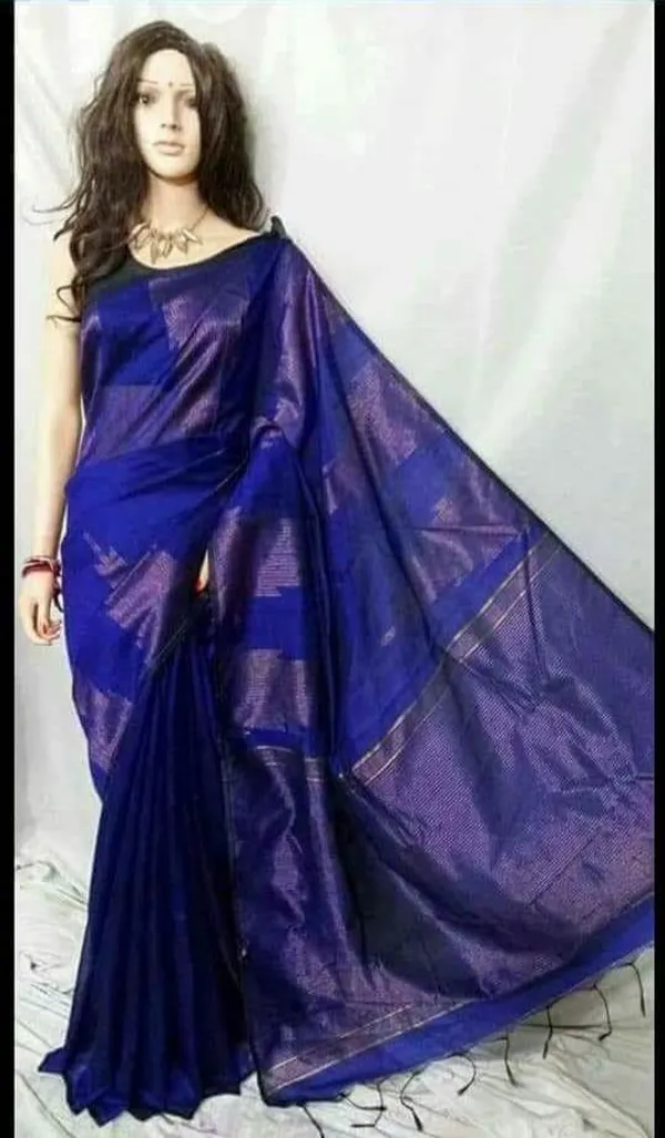 Prenda_Navy_Blue_Trendy_Look_Cotton_Silk_Zari_Temple_Design_Saree