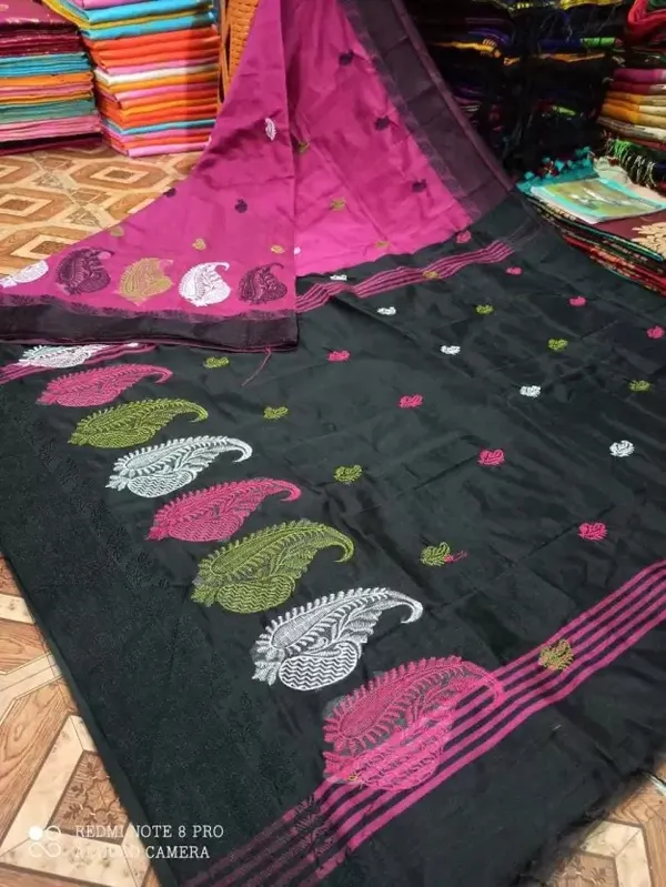 Prenda_Purple_Elegent_Embroidery_Work_Cotton_Silk_Designer_Saree