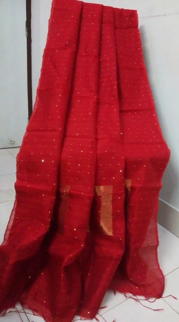 Prenda_Red_Trending_Cotton_Silk_Box_Sequence_Design_Saree