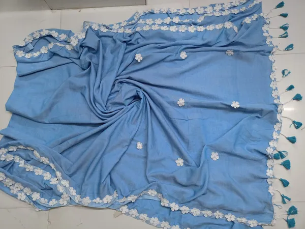 Prenda_Sky_Blue_Pure_Cotton_Lace_Border_Design_Saree