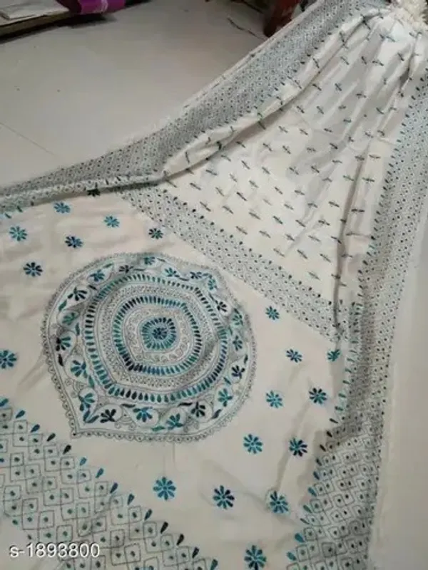 Prenda_White_Kantha_Art_Silk_Hand_Work_Woven_Design_Saree