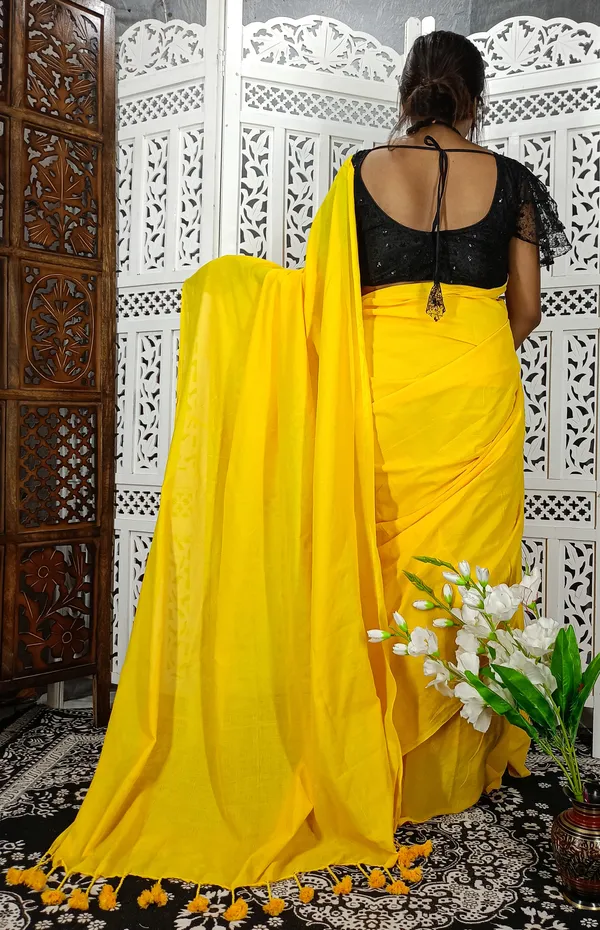 Yellow_Cotton_Handloom_Saree
