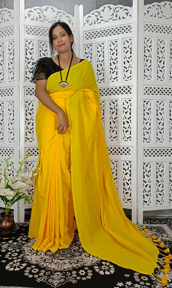 Yellow_Cotton_Handloom_Saree