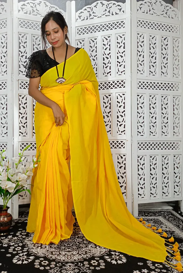 Yellow_Cotton_Handloom_Saree