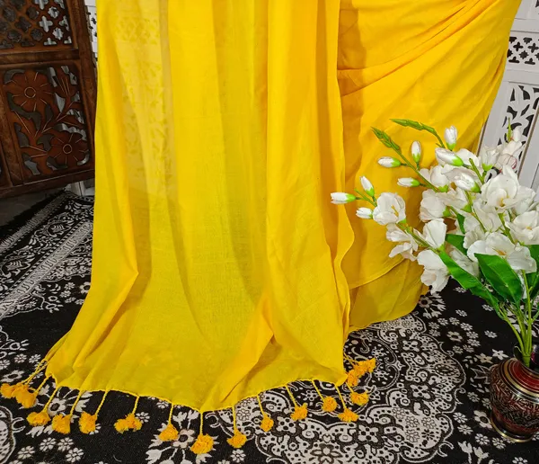 Yellow_Cotton_Handloom_Saree