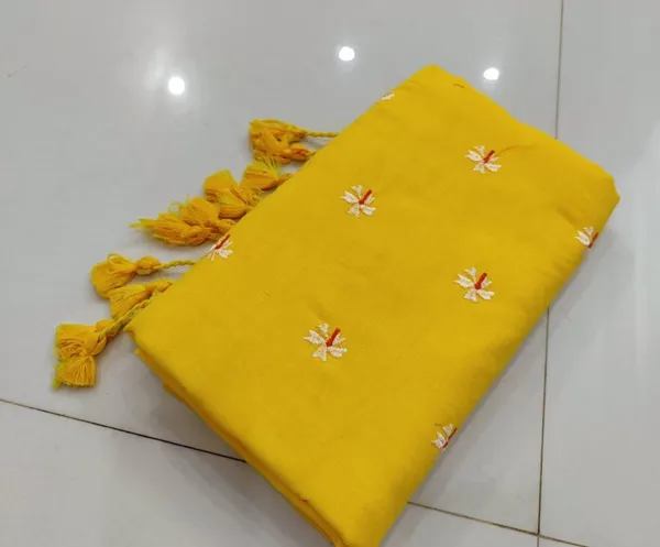 Yellow_Shiuli_Embroidery_Cotton_Handloom__Saree