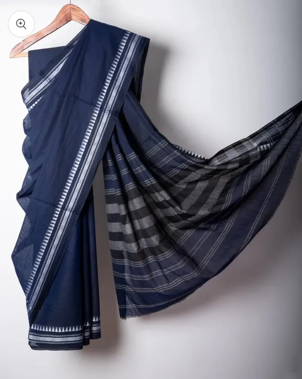 Nevy_blue_Pure_Cotton_Handloom_Saree