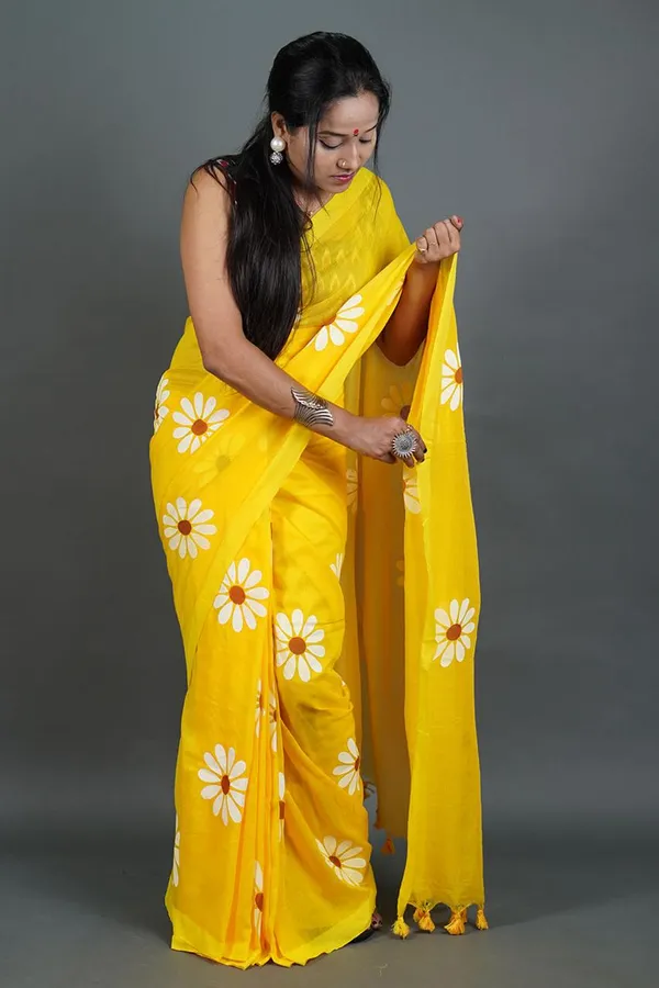 Yellow_Pure_Cotton_Handloom_Saree
