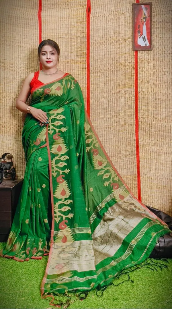 Green_Pure_Cotton_Handloom_Saree
