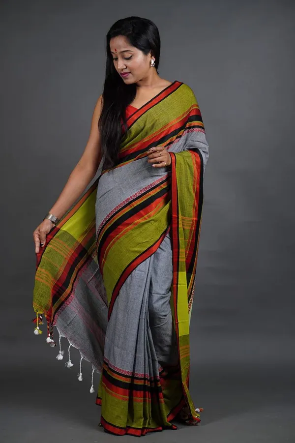 Ash_Pure_Cotton_Handloom_Saree