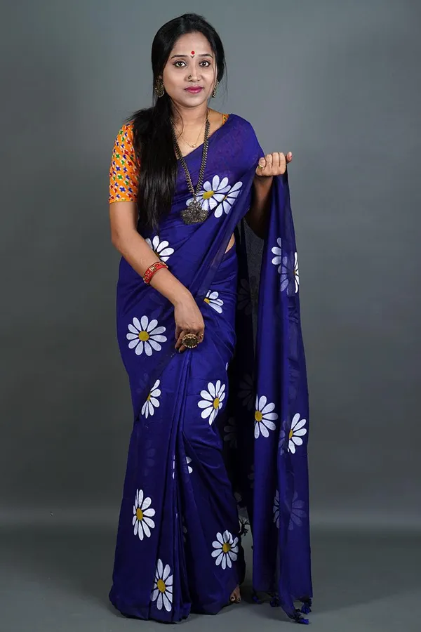 Indigo_Pure_Cotton_Handloom_Saree