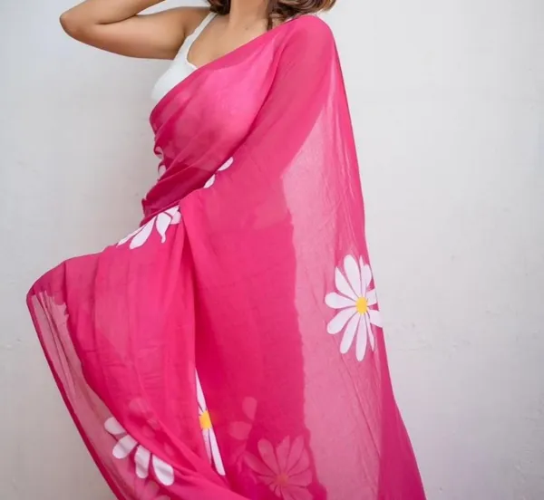 Pink_Pure_Cotton_Print_Saree