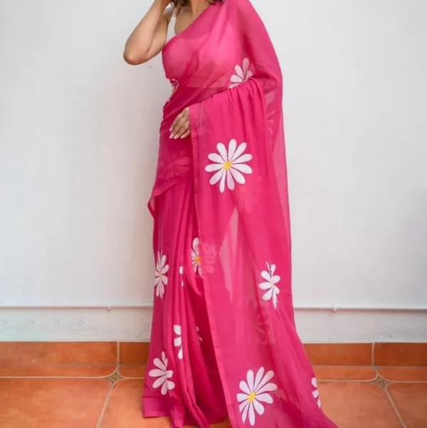Pink_Pure_Cotton_Print_Saree