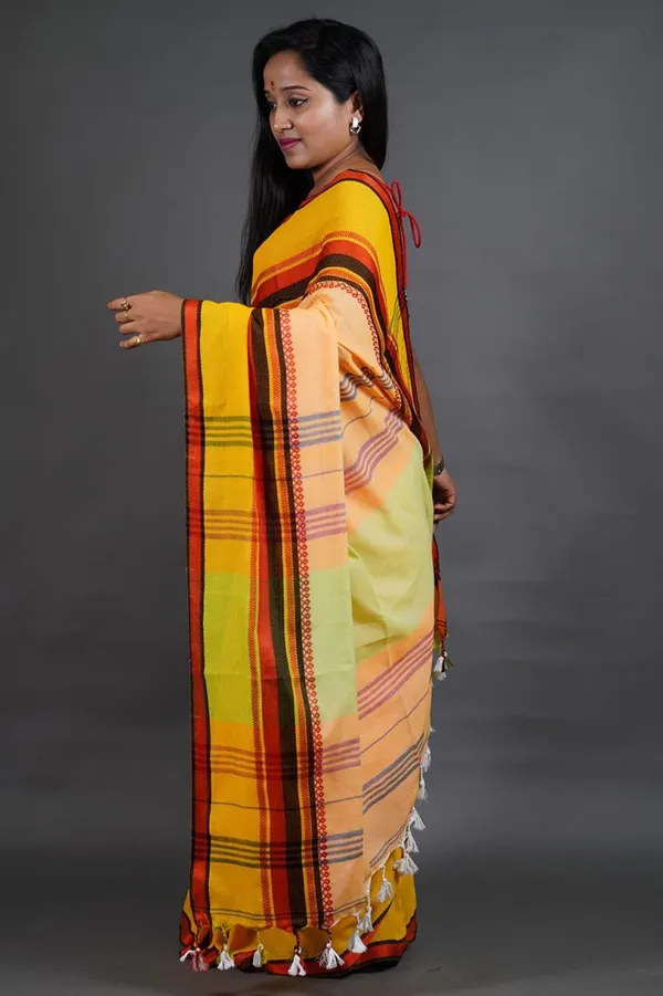 Yellow_Pure_Cotton__Handloom_saree