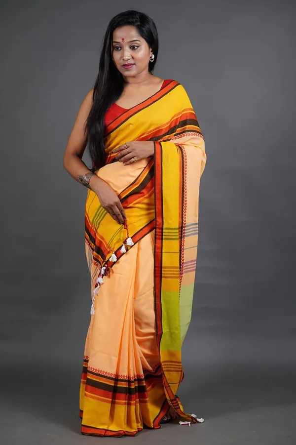 Yellow_Pure_Cotton__Handloom_saree