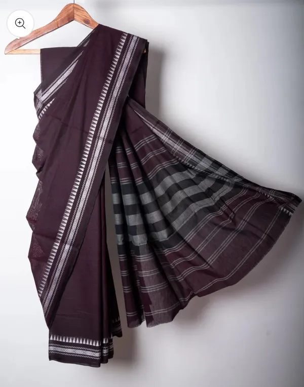 Maroon_Pure_Cotton_andloom_Saree