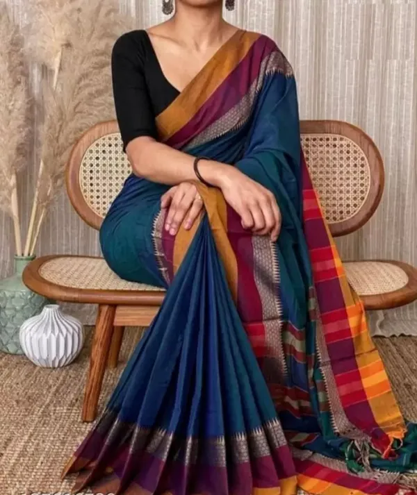 Blue_Weaving_Work_Cotton_Handloom_Saree