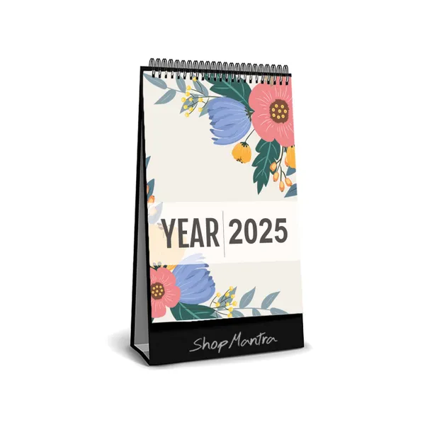 Table_Top_Desk_Standing_Calendar_2025_Desk_Calendar_2025_Table_Calendar_2025_Home_And_Office_Calendar_2025_Ful_Flower_Pattern_Standing_Calendar_2025_Size_5.5"_X_9"_Inch