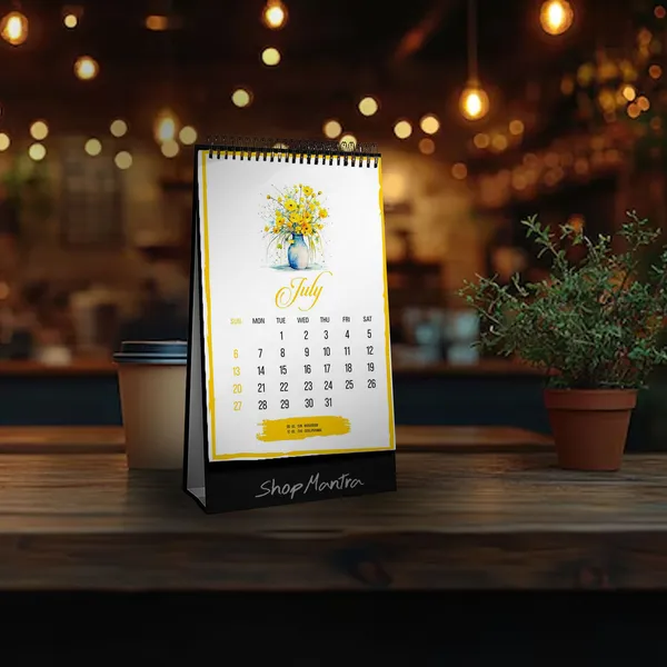 ShopMantra_Table_Top_Desk_Standing_Calendar_2025_|_Desk_Calendar_2025_|_Table_Calendar_2025_|_Home_and_Office_Calendar_2025_|_Floral_Pattern_Desk_Calendar_2025_(Size_5.5"_x_9"_Inch)