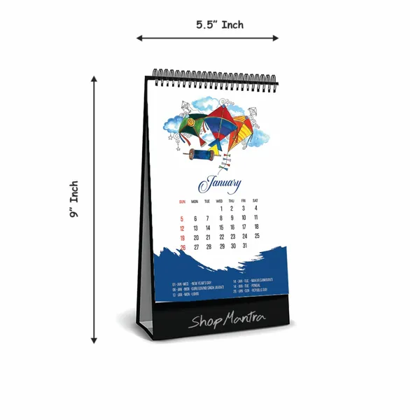ShopMantra_Table_Top_Desk_Standing_Calendar_2025_|_Desk_Calendar_2025_|_Table_Calendar_2025_|_Home_and_Office_Calendar_2025_|_Indian_Festivals_Based_Desk_Calendar_2025_(Size_5.5"_x_9"_Inch)