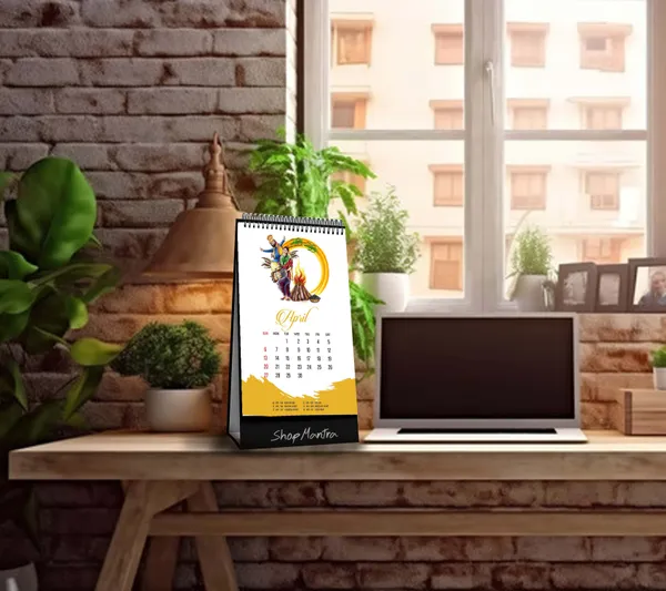 ShopMantra_Table_Top_Desk_Standing_Calendar_2025_|_Desk_Calendar_2025_|_Table_Calendar_2025_|_Home_and_Office_Calendar_2025_|_Indian_Festivals_Based_Desk_Calendar_2025_(Size_5.5"_x_9"_Inch)