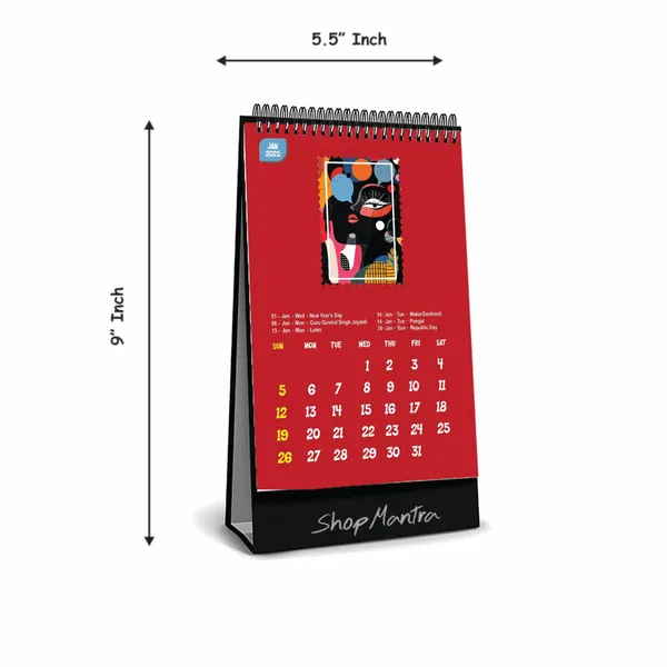ShopMantra_Table_Top_Desk_Standing_Calendar_2025_|_Desk_Calendar_2025_|_Table_Calendar_2025_|_Home_and_Office_Calendar_2025_|_Modern_Art_Print_Desk_Calendar_2025_(Size_5.5"_x_9"_Inch)