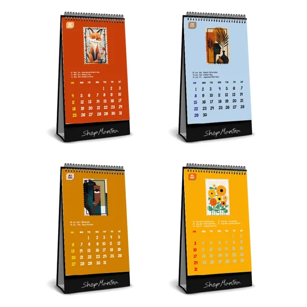 ShopMantra_Table_Top_Desk_Standing_Calendar_2025_|_Desk_Calendar_2025_|_Table_Calendar_2025_|_Home_and_Office_Calendar_2025_|_Modern_Art_Print_Desk_Calendar_2025_(Size_5.5"_x_9"_Inch)