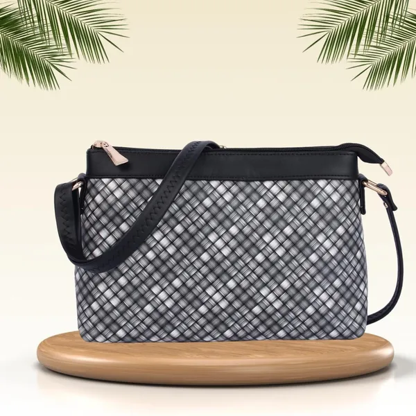 ShopMantra_Women's_PU_Leather_Sling_Bag_-_Stylish_Crossbody_Shoulder_Bag_with_Adjustable_Strap,_Spacious_Interior,_and_Zippered_Compartments-Black