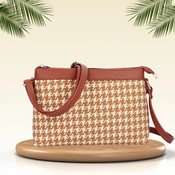 ShopMantra_Women's_PU_Leather_Sling_Bag_-_Stylish_Crossbody_Shoulder_Bag_with_Adjustable_Strap,_Spacious_Interior,_and_Zippered_Compartments-Brown