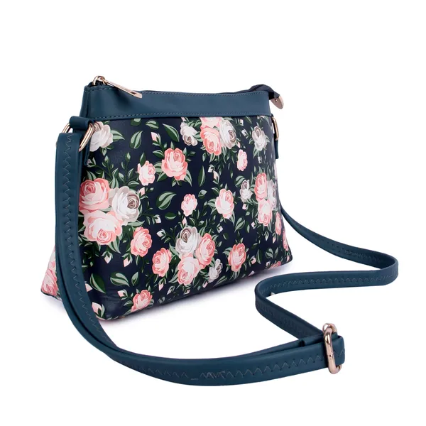 ShopMantra_Women's_PU_Leather_Sling_Bag_-_Stylish_Crossbody_Shoulder_Bag_with_Adjustable_Strap,_Spacious_Interior,_and_Zippered_Compartments-Navy_Blue