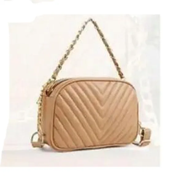 ShopMantra_Women's_Sling_Bag,_Faux_Leather_Crossbody_Bag_for_Casual_Outings_and_Office_Wear_with_2_Main_Compartments,Gold-Tone_Chain_Straps,_and_Zippered_Pockets_-Beige