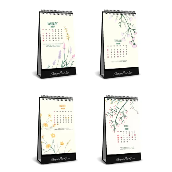 Table_Top_Desk_Standing_Calendar_2025_Desk_Calendar_2025_Table_Calendar_2025_Home_And_Office_Calendar_2025_Wild_Flower_Vector_Pattern_Standing_Calendar_2025_Size_5.5"_X_9"_Inch