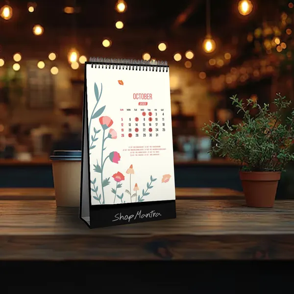 Table_Top_Desk_Standing_Calendar_2025_Desk_Calendar_2025_Table_Calendar_2025_Home_And_Office_Calendar_2025_Wild_Flower_Vector_Pattern_Standing_Calendar_2025_Size_5.5"_X_9"_Inch