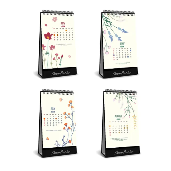 Table_Top_Desk_Standing_Calendar_2025_Desk_Calendar_2025_Table_Calendar_2025_Home_And_Office_Calendar_2025_Wild_Flower_Vector_Pattern_Standing_Calendar_2025_Size_5.5"_X_9"_Inch