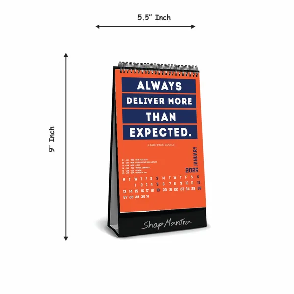 Table_Top_Desk_Standing_Calendar_2025_Desk_Calendar_2025_Table_Calendar_2025_Home_And_Office_Calendar_2025_Startup_Motivational_Quotes_Desk_Calendar_2025_Size_5.5"_X_9"_Inch