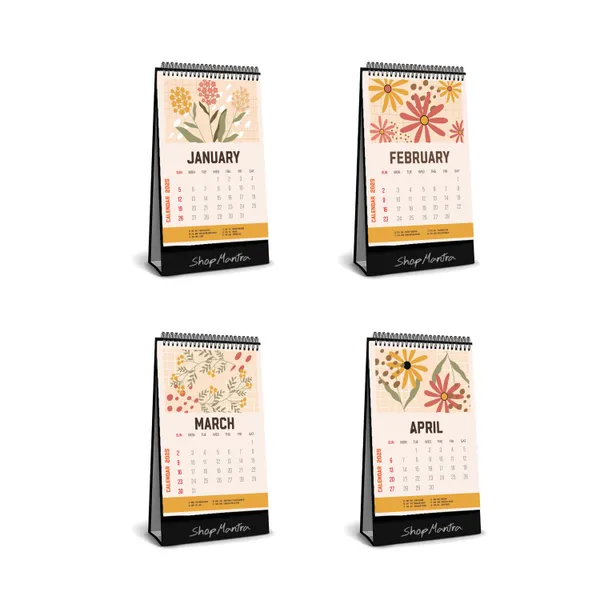 Table_Top_Desk_Standing_Calendar_2025_Desk_Calendar_2025_Table_Calendar_2025_Home_And_Office_Calendar_2025_Floral_Desk_Calendar_2025_Size_5.5"_X_9"_Inch