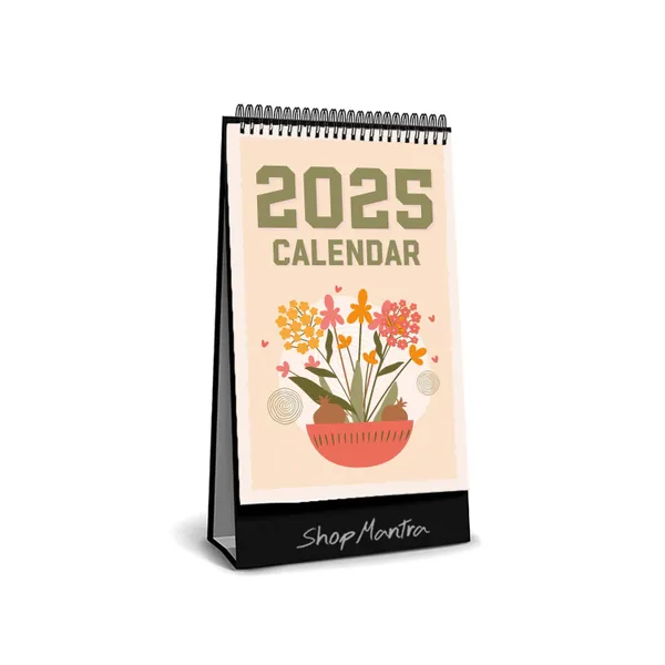 Table_Top_Desk_Standing_Calendar_2025_Desk_Calendar_2025_Table_Calendar_2025_Home_And_Office_Calendar_2025_Floral_Desk_Calendar_2025_Size_5.5"_X_9"_Inch