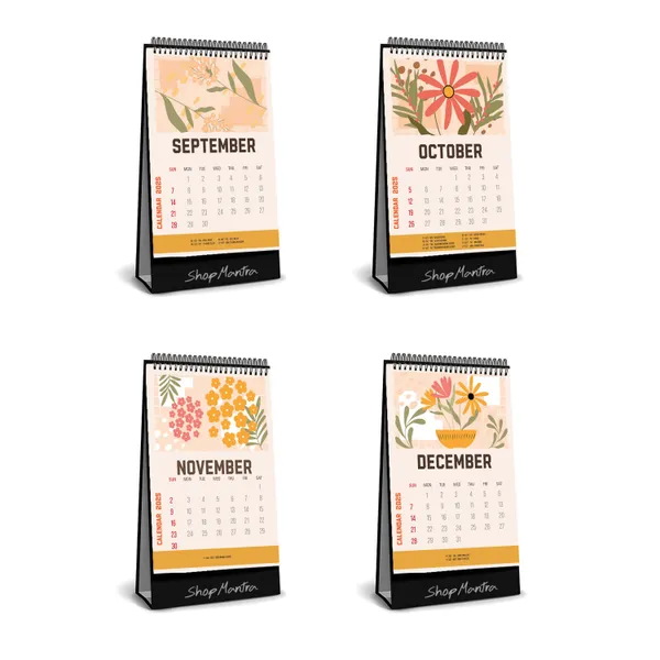 Table_Top_Desk_Standing_Calendar_2025_Desk_Calendar_2025_Table_Calendar_2025_Home_And_Office_Calendar_2025_Floral_Desk_Calendar_2025_Size_5.5"_X_9"_Inch