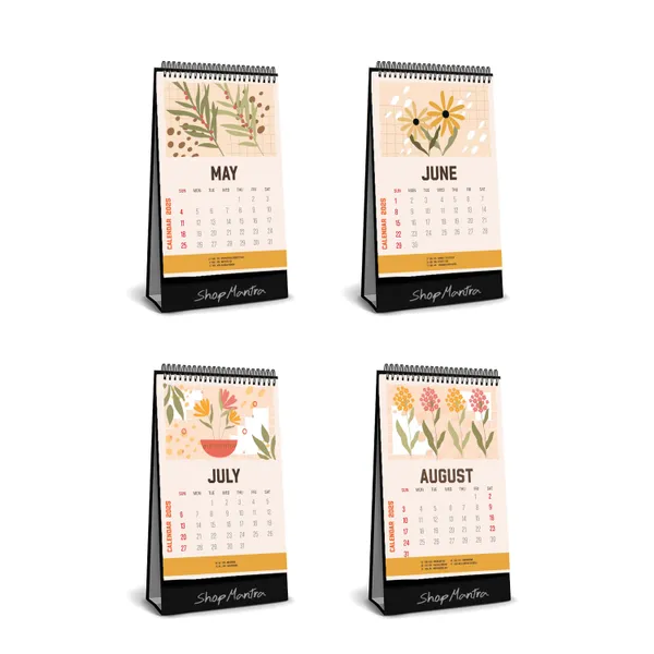 Table_Top_Desk_Standing_Calendar_2025_Desk_Calendar_2025_Table_Calendar_2025_Home_And_Office_Calendar_2025_Floral_Desk_Calendar_2025_Size_5.5"_X_9"_Inch