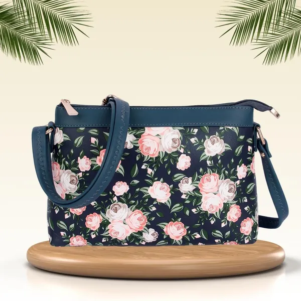 ShopMantra_Women's_PU_Leather_Sling_Bag_-_Stylish_Crossbody_Shoulder_Bag_with_Adjustable_Strap,_Spacious_Interior,_and_Zippered_Compartments-Navy_Blue