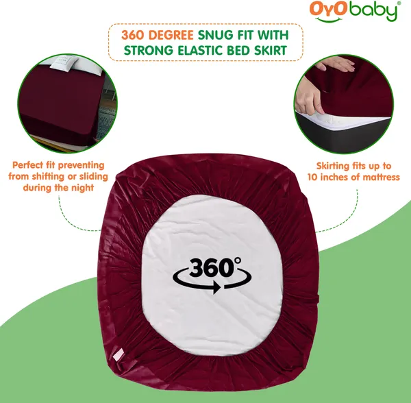 Baby_Fitted_King_Size_Breathable_Mattress_Cover_(Maroon)
