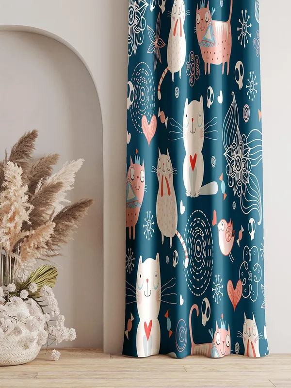 Pack_Of_2-_Polyester_piece_Green_Cats_printed_Heavy__European_semi_transparent_Curtains_Grommet_Curtain?for?Living?Room