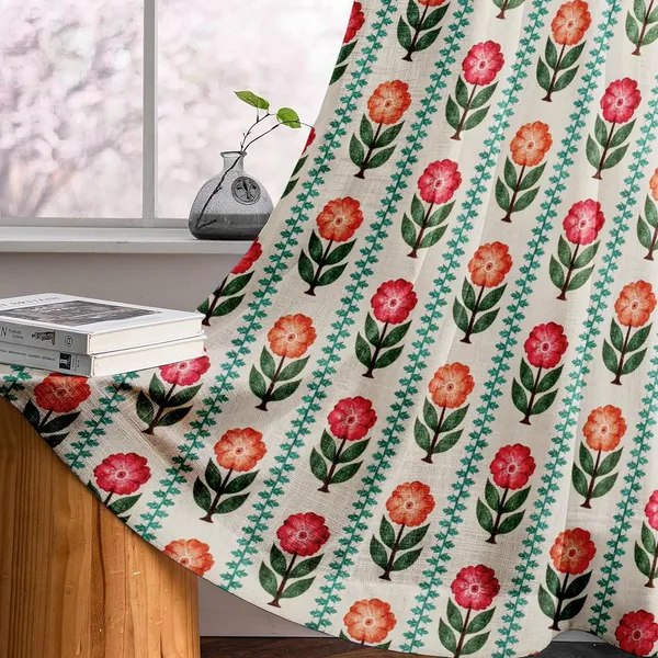 Pack_Of_2-_Polyester_piece_Flower_print_Heavy__European_semi_transparent_Curtains_Grommet_Curtain?for?Living?Room