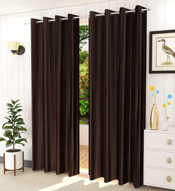 Pack_of_-2_solid_curtain_Brown_Color_Heavy__European_semi_transparent_Curtains_Grommet_Curtain_for_Living_Room