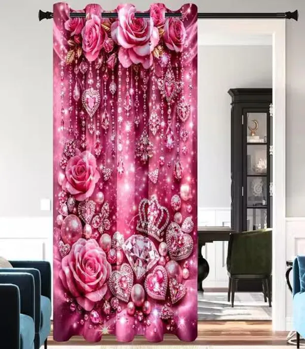 High_Quality_3D_Digital_Print_Eyelet_Curtain_for_Home_&_Office_|_Premium_Polyester_Door/Window_Curtain_|_Modern_Stylish_Floral_Abstract_Room_Decor❤️
