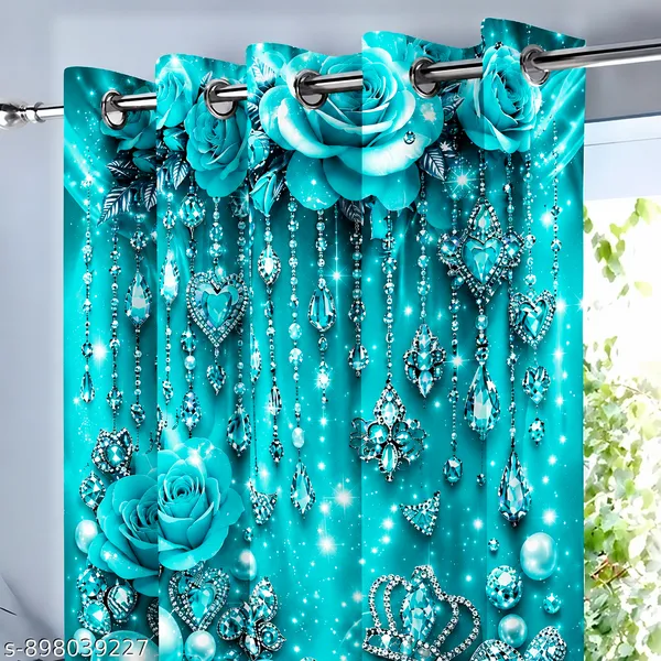PACK_OF_2_-_High_Quality_3D_Digital_Print_Eyelet_Curtain_for_Home_&_Office_|_Premium_Polyester_Door/Window_Curtain_|_Modern_Stylish_Floral_Abstract_Room_Decor❤️