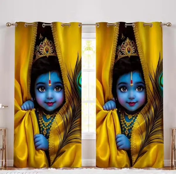 High_Quality_3D_Digital_Print_Eyelet_Curtain_for_Home_&_Office_|_Premium_Polyester_Door/Window_Curtain_|_Modern_Stylish_Floral_Abstract_Room_Decor❤️